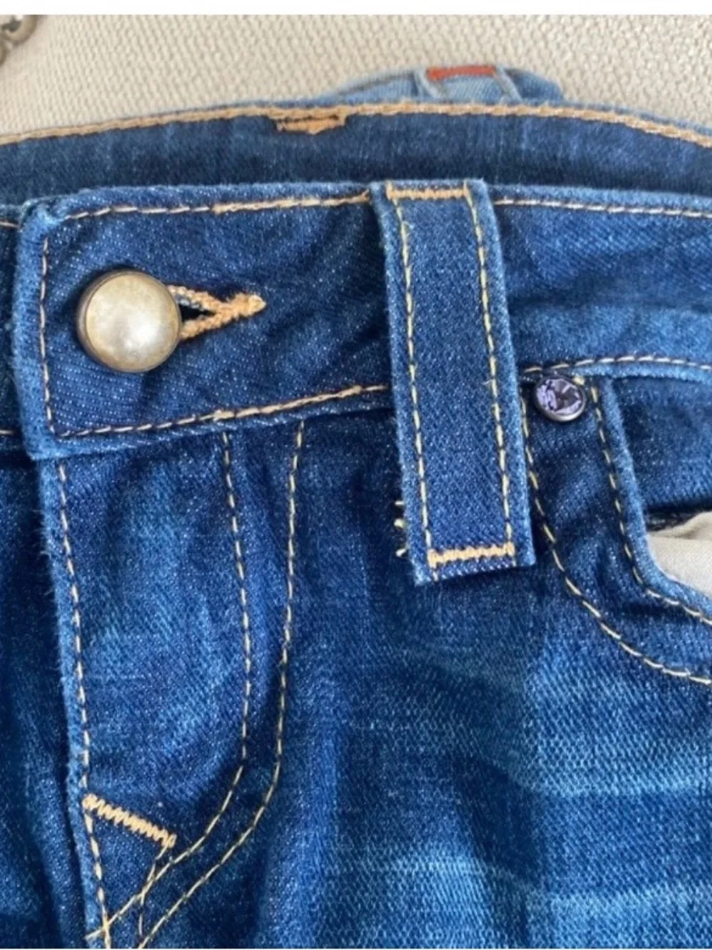 True Religion Dark Indigo Flare Jeans - Picture 8 of 10